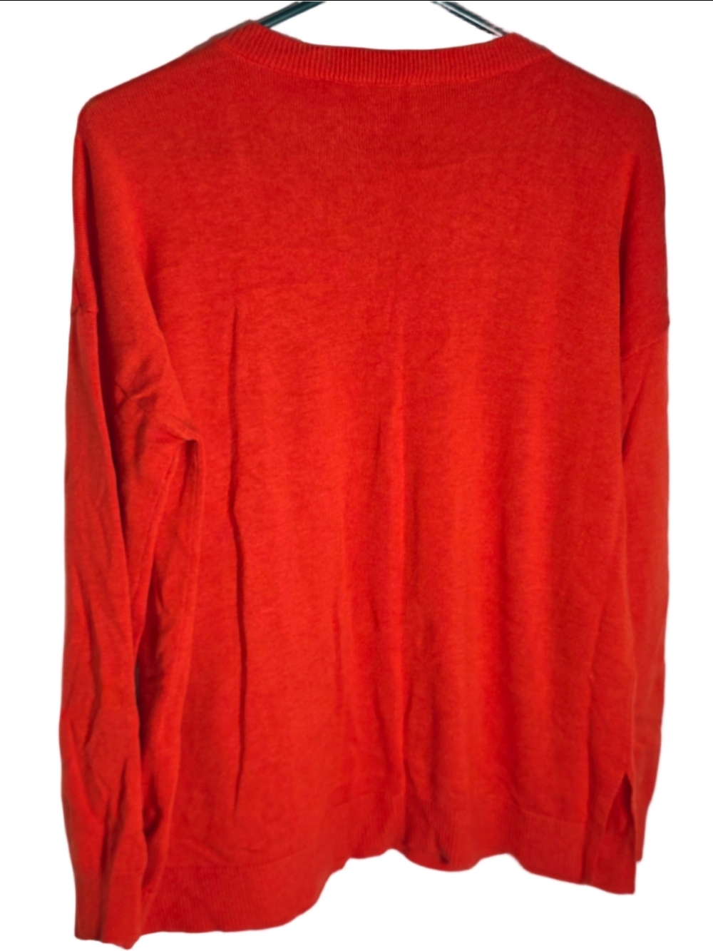 Women's Laurie Felt V-Neck Sweater M Red White Daisy Floral Print cottagecore - Picture 4 of 4